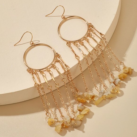 Beautiful REAL STONE EARRINGS - Picture 5 of 7